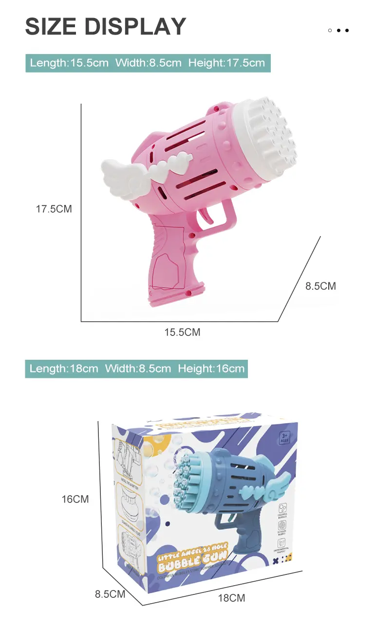 Bubble Blower Gun, Dual Battery Drive -Fun Summer Toy Supply (TG2283255) — product detail panel 8