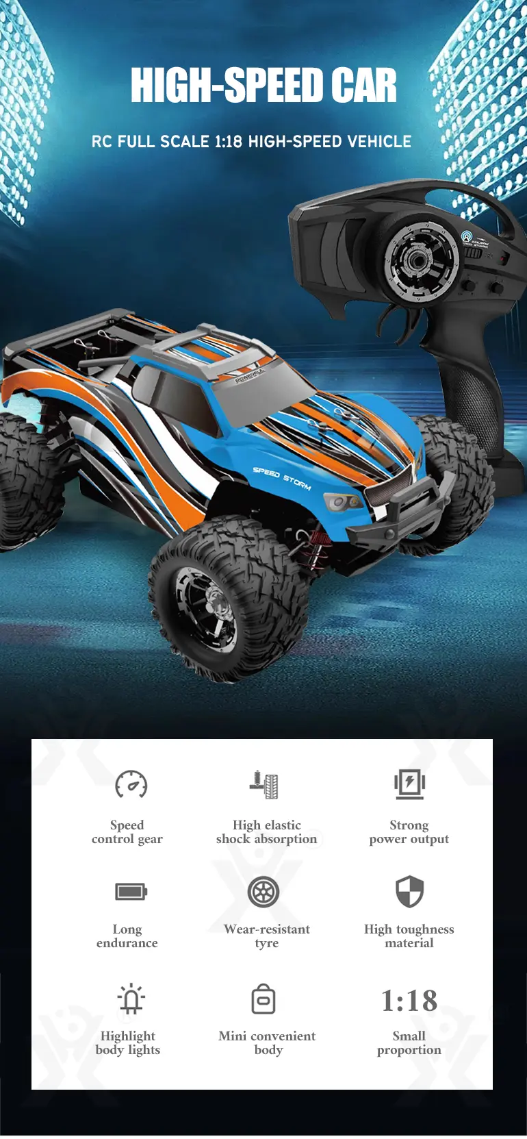 1/18 RC Monster Truck Toy, Shock Absorption System (TG3942075) — product detail panel 1