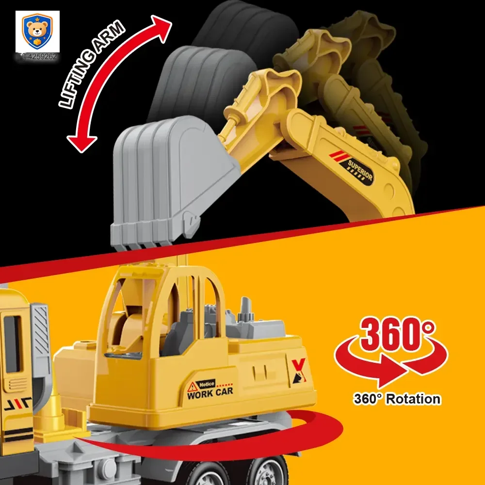 RC Engineering Excavator Toy With Multi-Joint Arm Control — product view 3