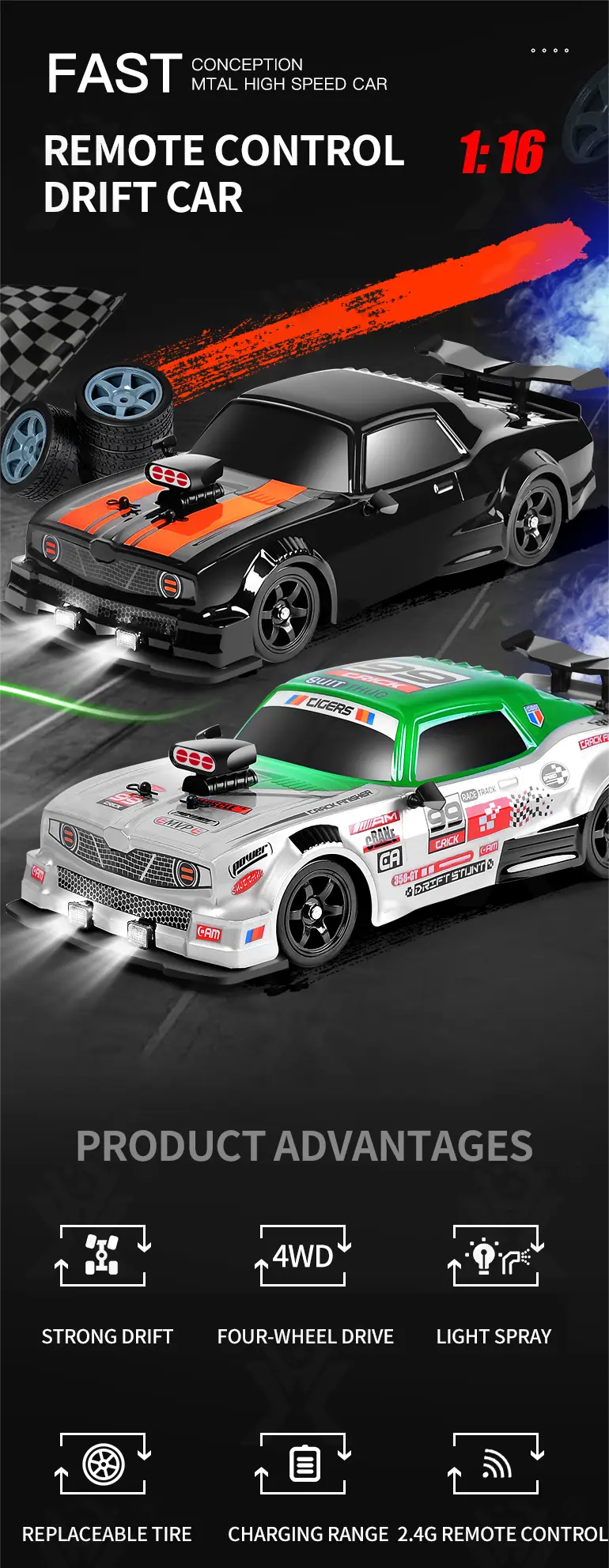 1:16 RC 4WD Drift Car (TG2296142) — product detail panel 1