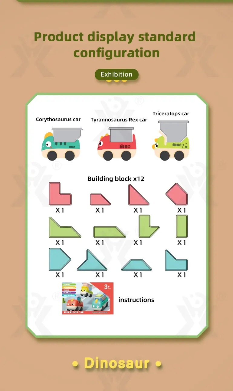 Trucky 3 Puzzle Game Set, Dinosaur Truck Toy Building Block (TG3983388) — product detail panel 5