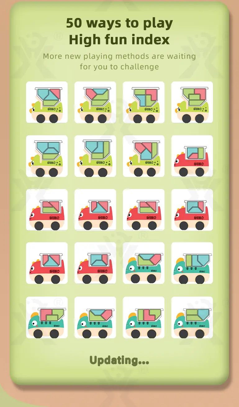 Trucky 3 Puzzle Game Set, Dinosaur Truck Toy Building Block (TG3983388) — product detail panel 6