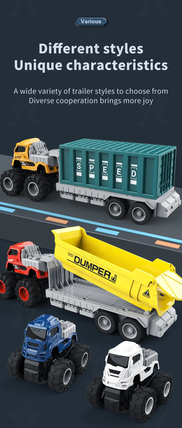 Engineering Truck Toy, Push-and-Go -Educational Children’s Toys Supply (TG4112574) — product detail panel 4