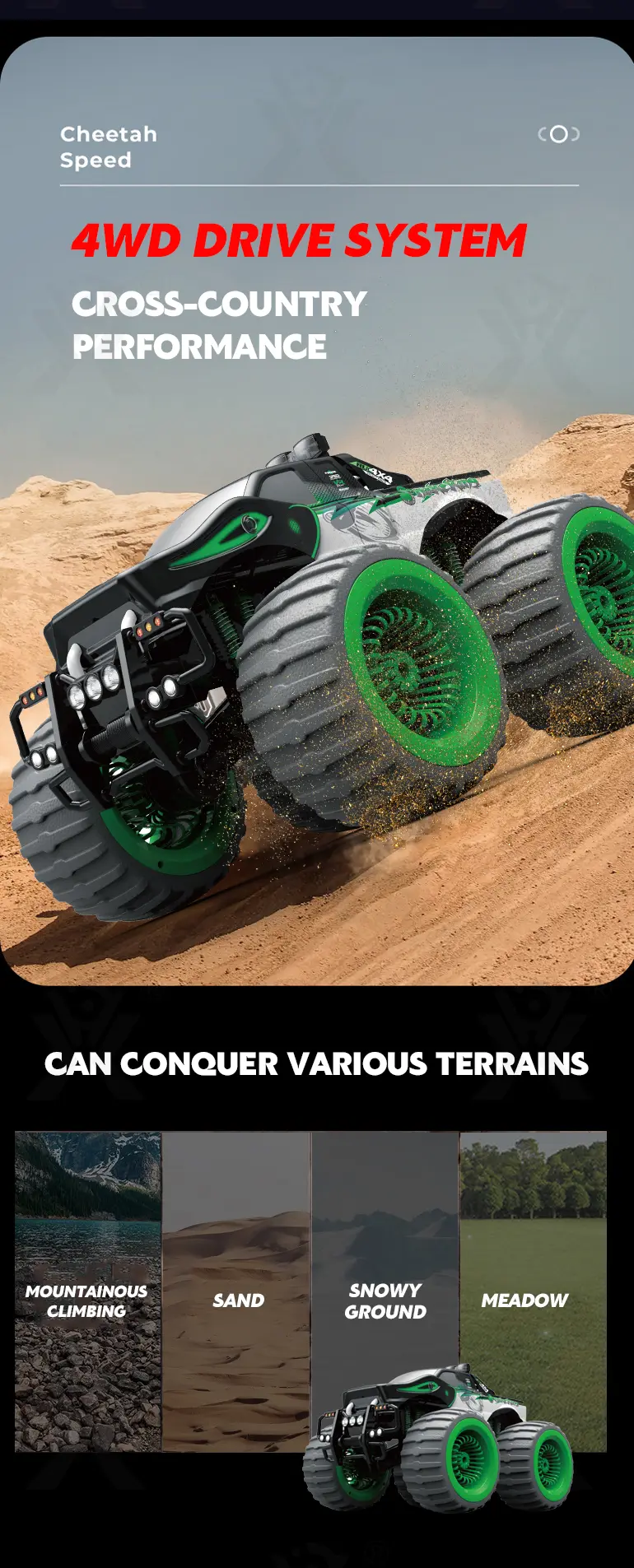 Big Foot RC Car Toy with Dual Motors (TG4149253) — product detail panel 2