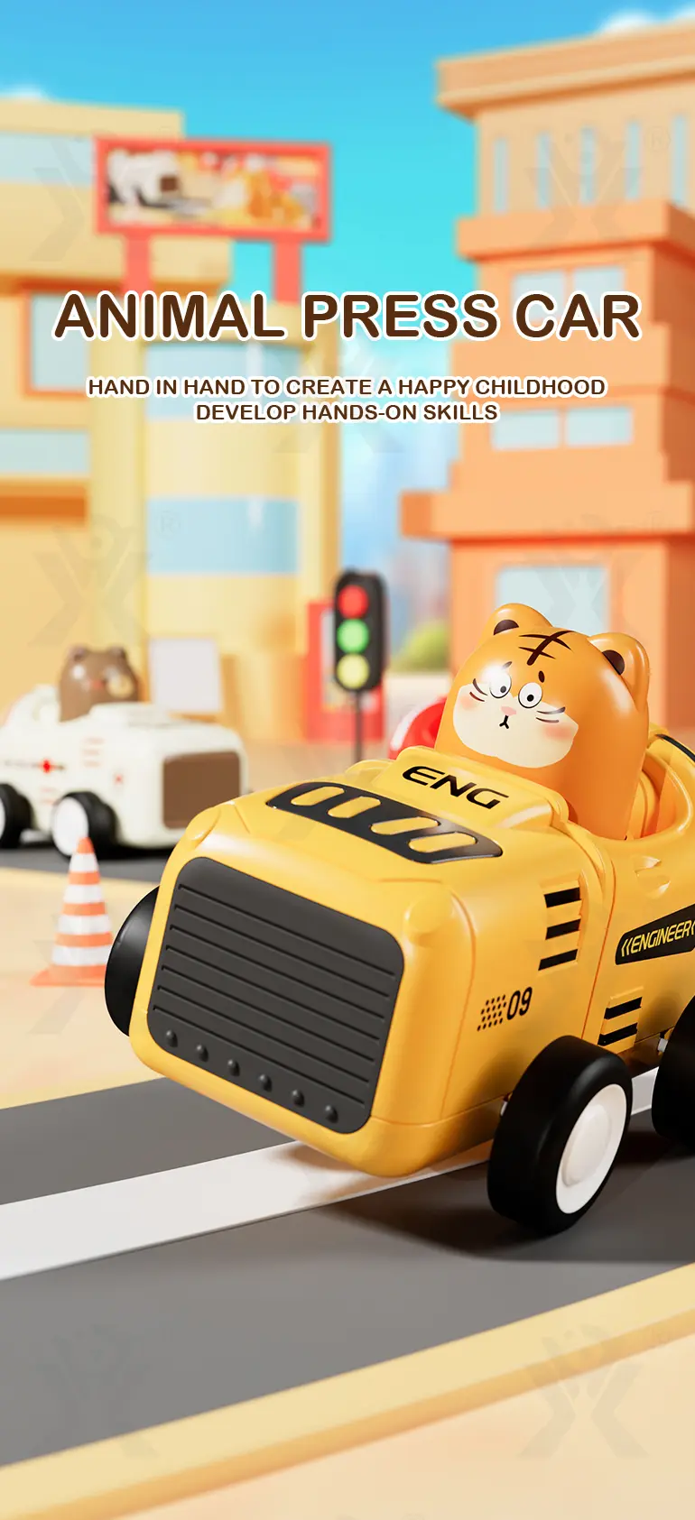 Animal Inertia Car, Toddler Car Toys Supply (TG4388896) — product detail panel 1