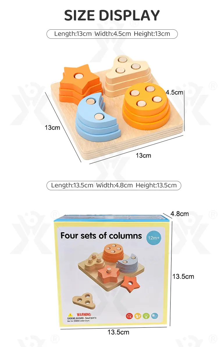 Wooden Montessori Sorting Toy, Shape Matching Puzzle (TG4147292) — product detail panel 10