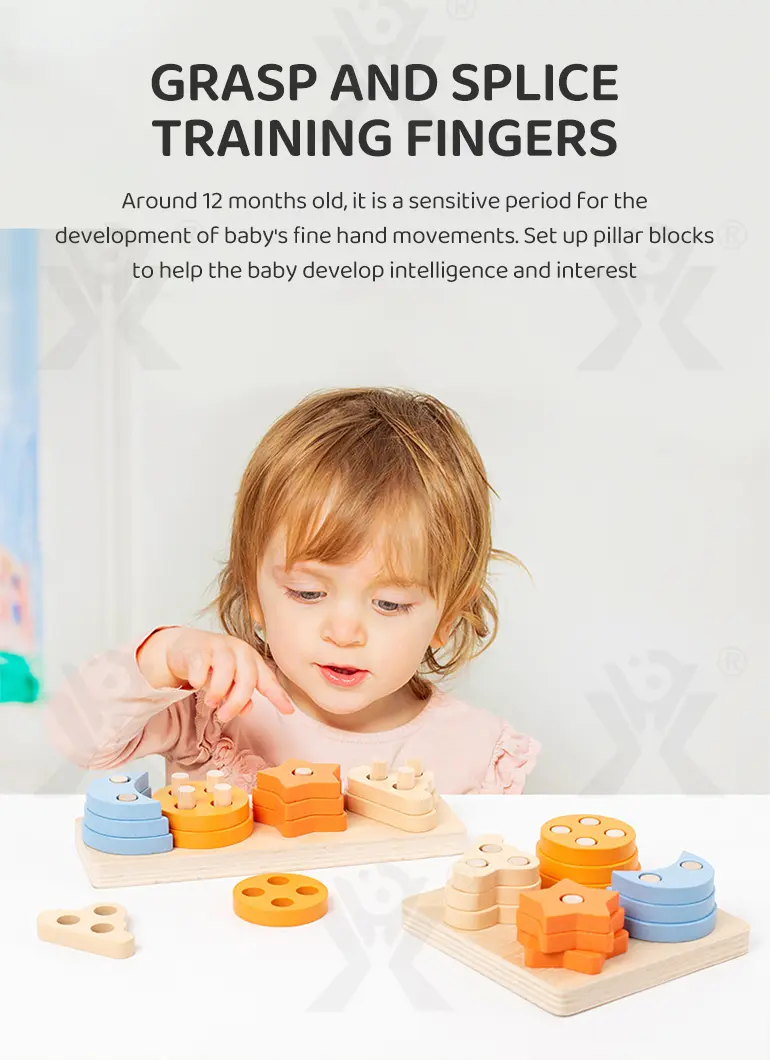 Wooden Montessori Sorting Toy, Shape Matching Puzzle (TG4147292) — product detail panel 2