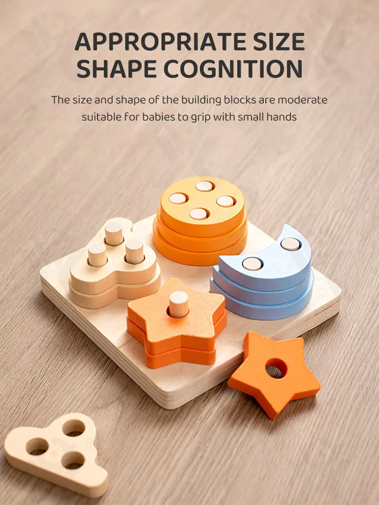 Wooden Montessori Sorting Toy, Shape Matching Puzzle (TG4147292) — product detail panel 3