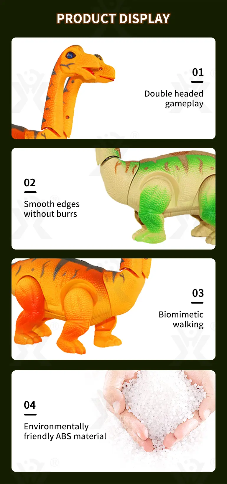Electric Two-Head Dinosaur Toy, Brachiosaurus (TG0991016) — product detail panel 5