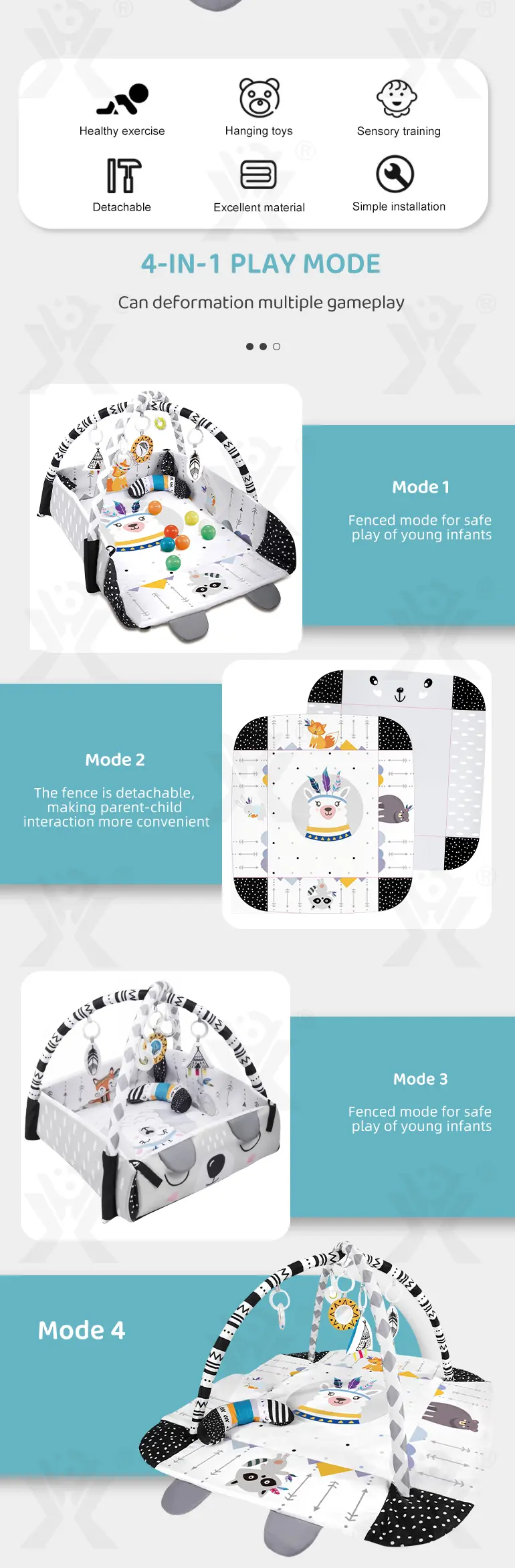 4-In-1 Baby Play Mat Wholesale Supply (TG3922821) — product detail panel 2
