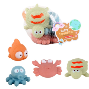 Wheat Straw Rubber Bath Toy, Animal Set