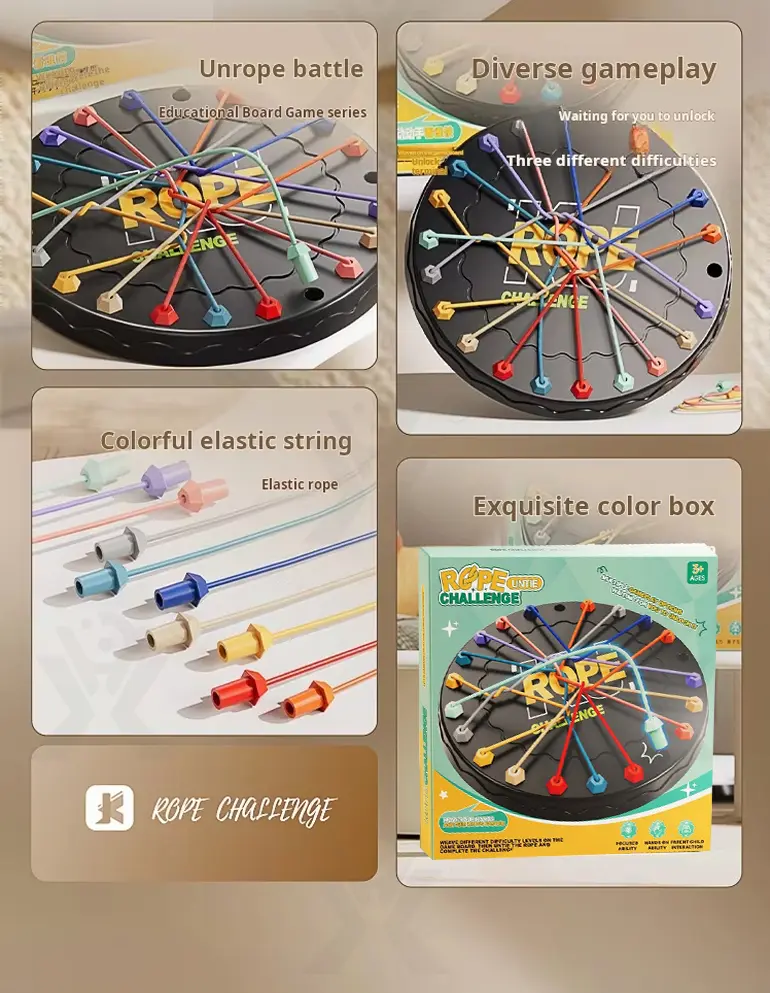 Rope Challenge Game Board, Logic Puzzle Board Game (TG4840728) — product detail panel 2