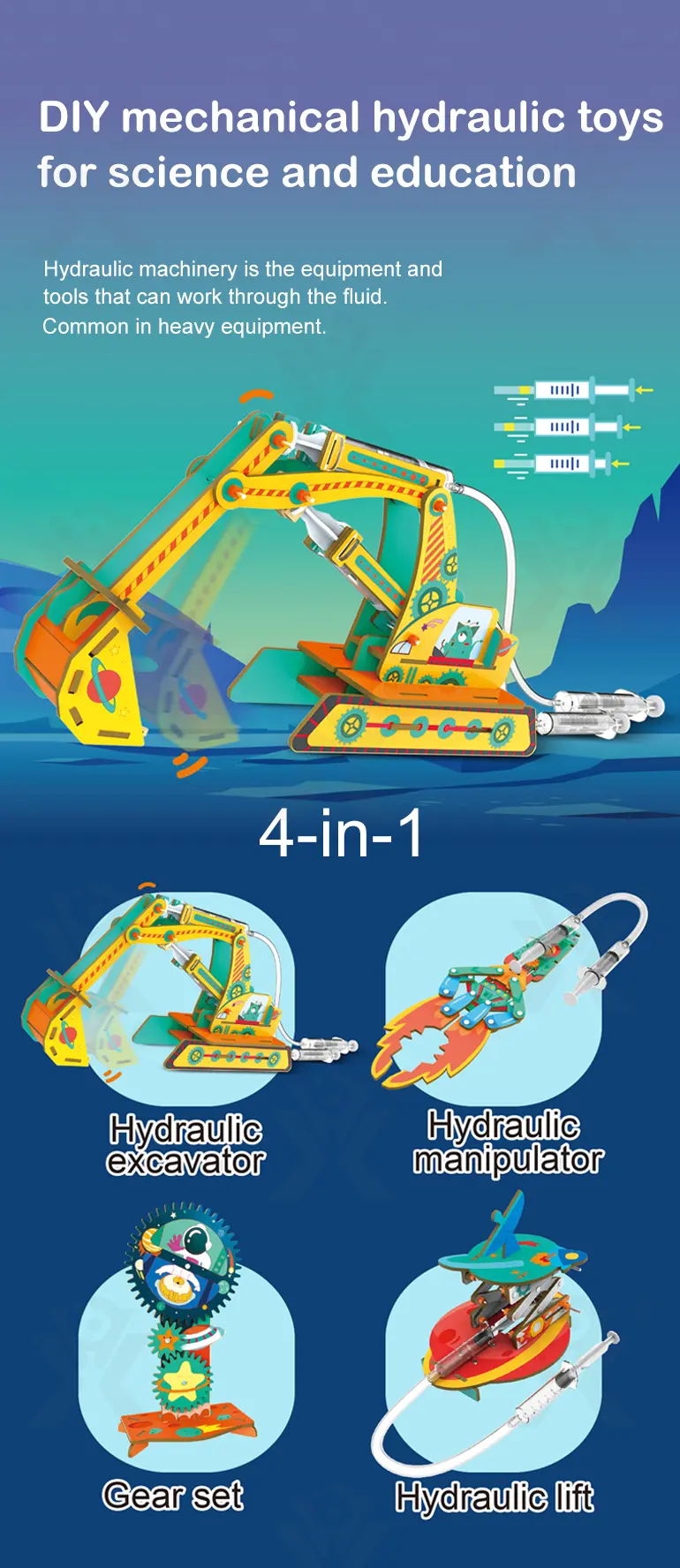 STEM Set, 4 in 1 Hydraulic Machinery Kit (TG4399260) — product detail panel 1