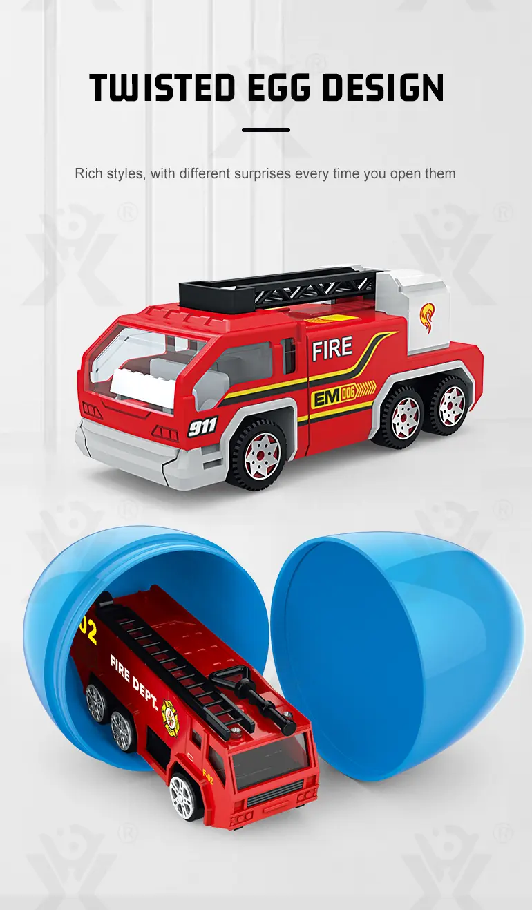 Diecast Fire Truck, Twist-Egg Style, 12 Collectable Style (TG1500229) — product detail panel 3