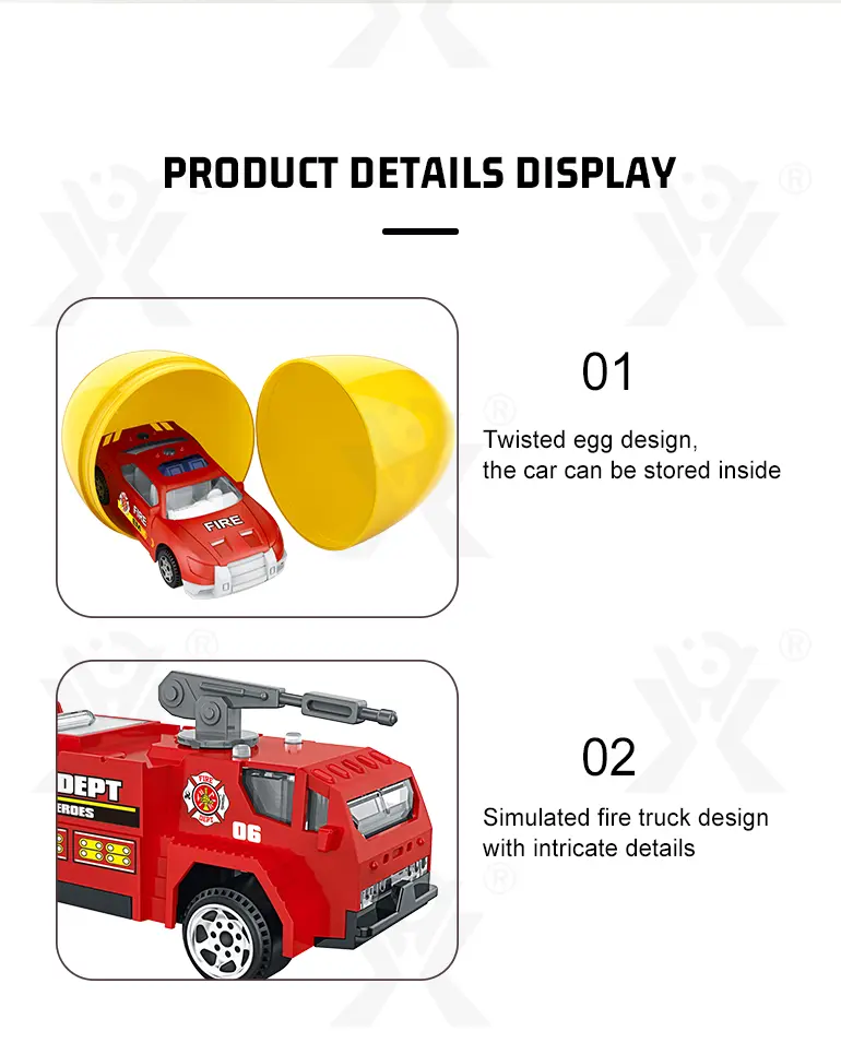 Diecast Fire Truck, Twist-Egg Style, 12 Collectable Style (TG1500229) — product detail panel 7