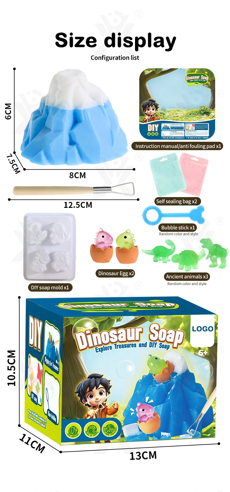 Dinosaur Soap, Vocalno Shape For Digging Play, Glow-in-the-Dark (TG4399724) — product detail panel 6