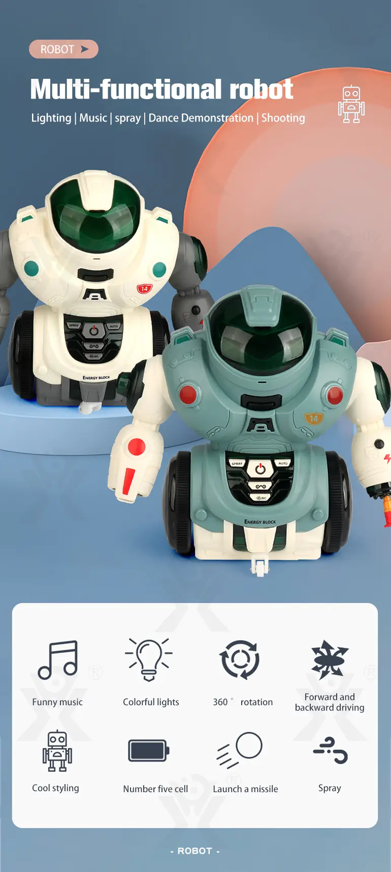 Electric Spray Robot Toys, Kid Robot Toys (TG2258755) — product detail panel 1