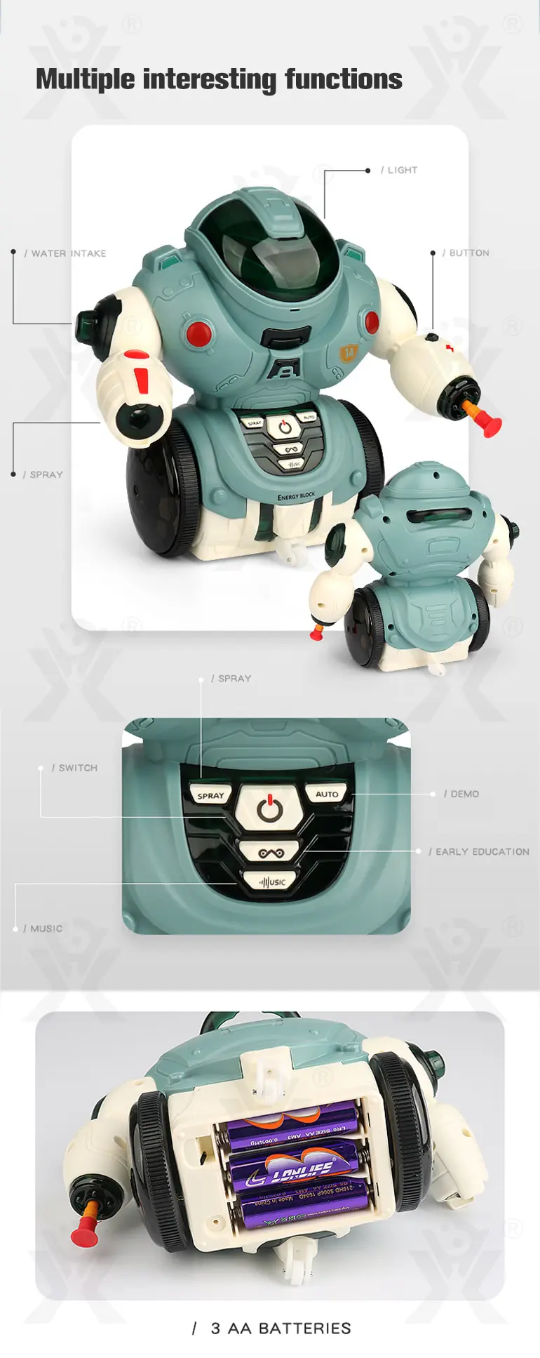 Electric Spray Robot Toys, Kid Robot Toys (TG2258755) — product detail panel 2