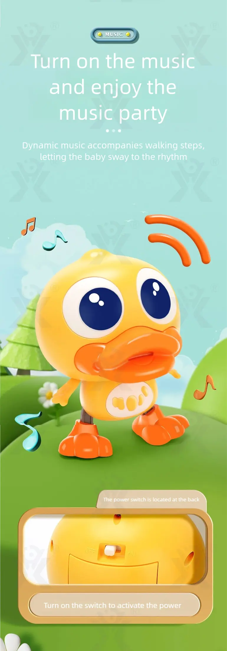 Electric Walking Duck Toy, Transformable, music, and light (TG5064123) — product detail panel 4