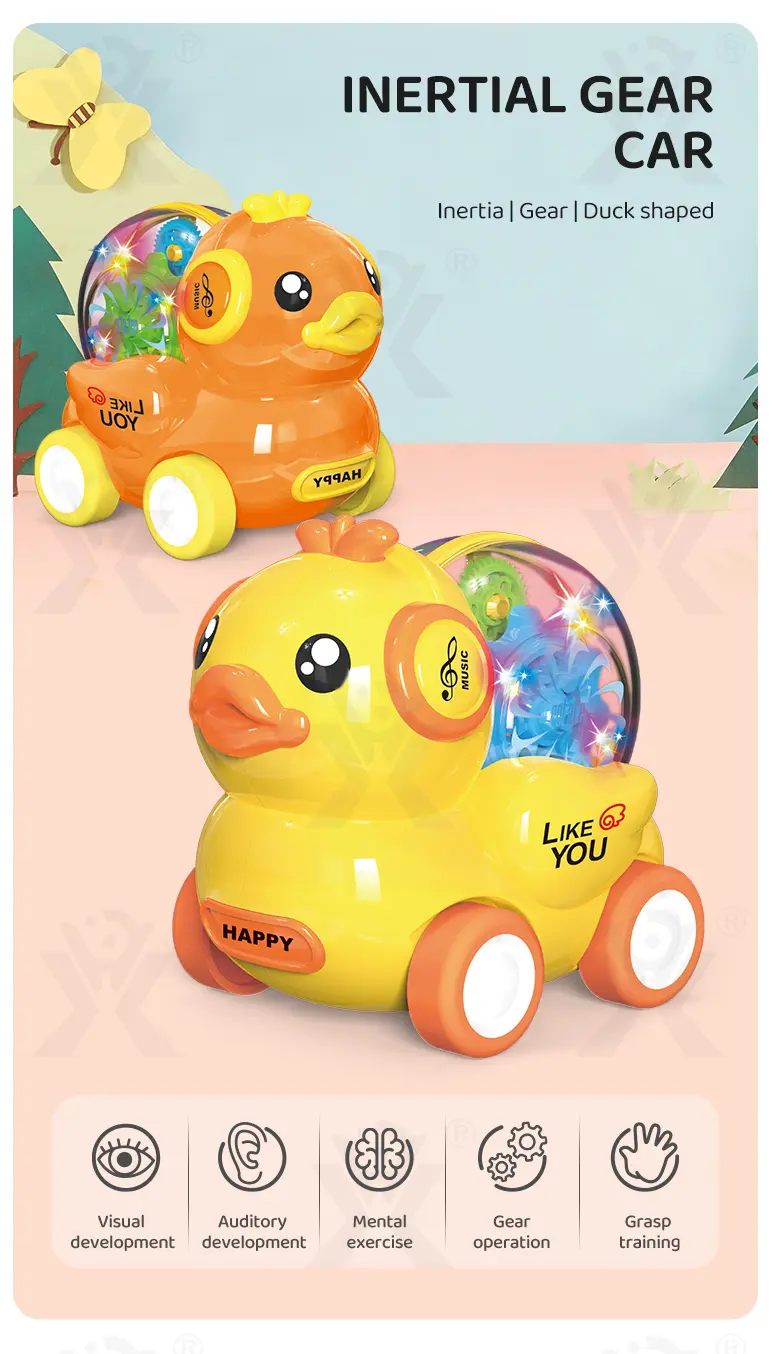 Duck Inertial Car Toy with Gear Transmission & Belt Drive for Kids (TG4206671) — product detail panel 1