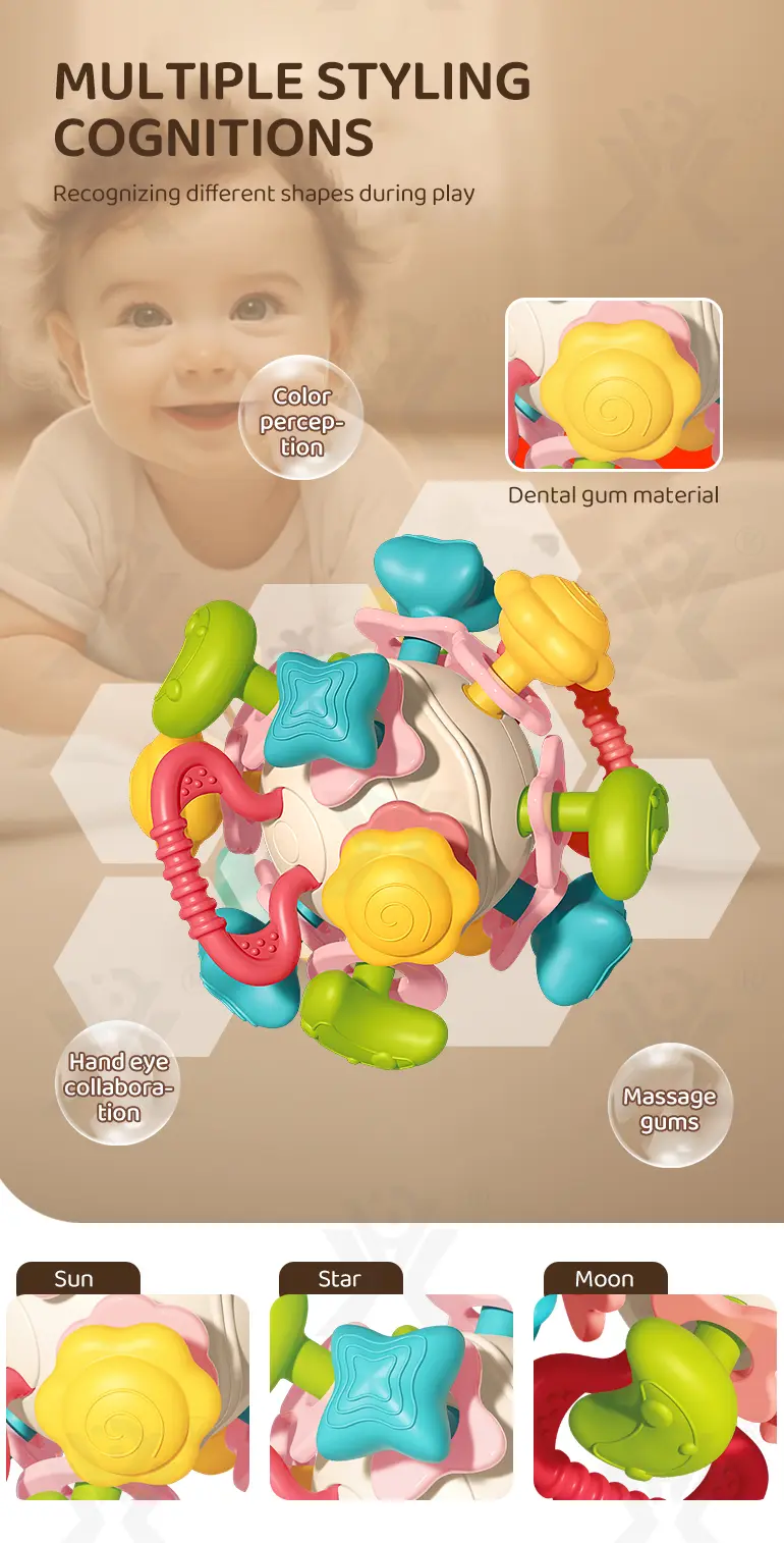 6-in-1 Baby Teether Ball Toy, Space Theme (TG4225771) — product detail panel 2