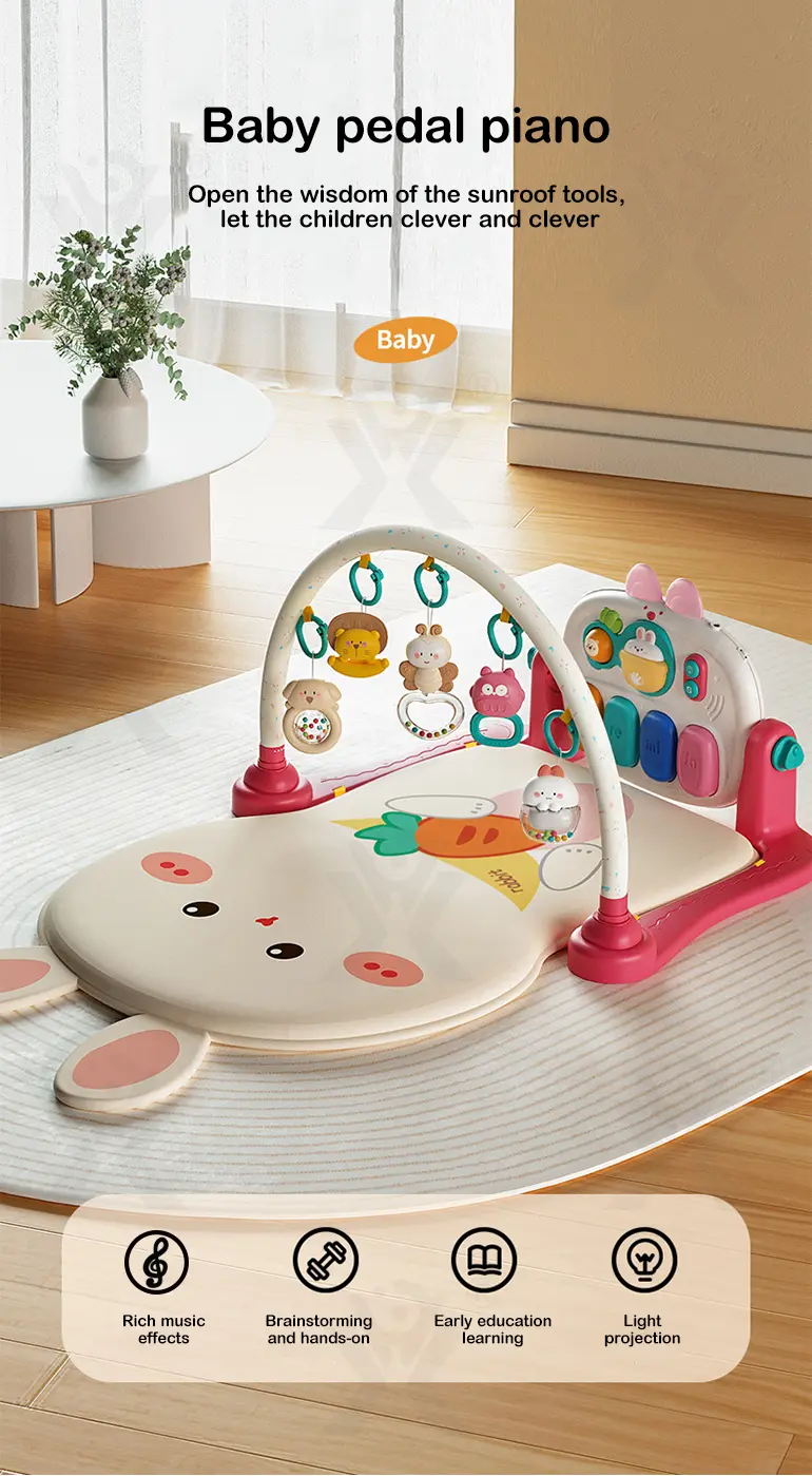 Baby Pedal Piano Play Mat, Rabbit Mat -Baby Toys Bulk Supply (TG4345906) — product detail panel 1