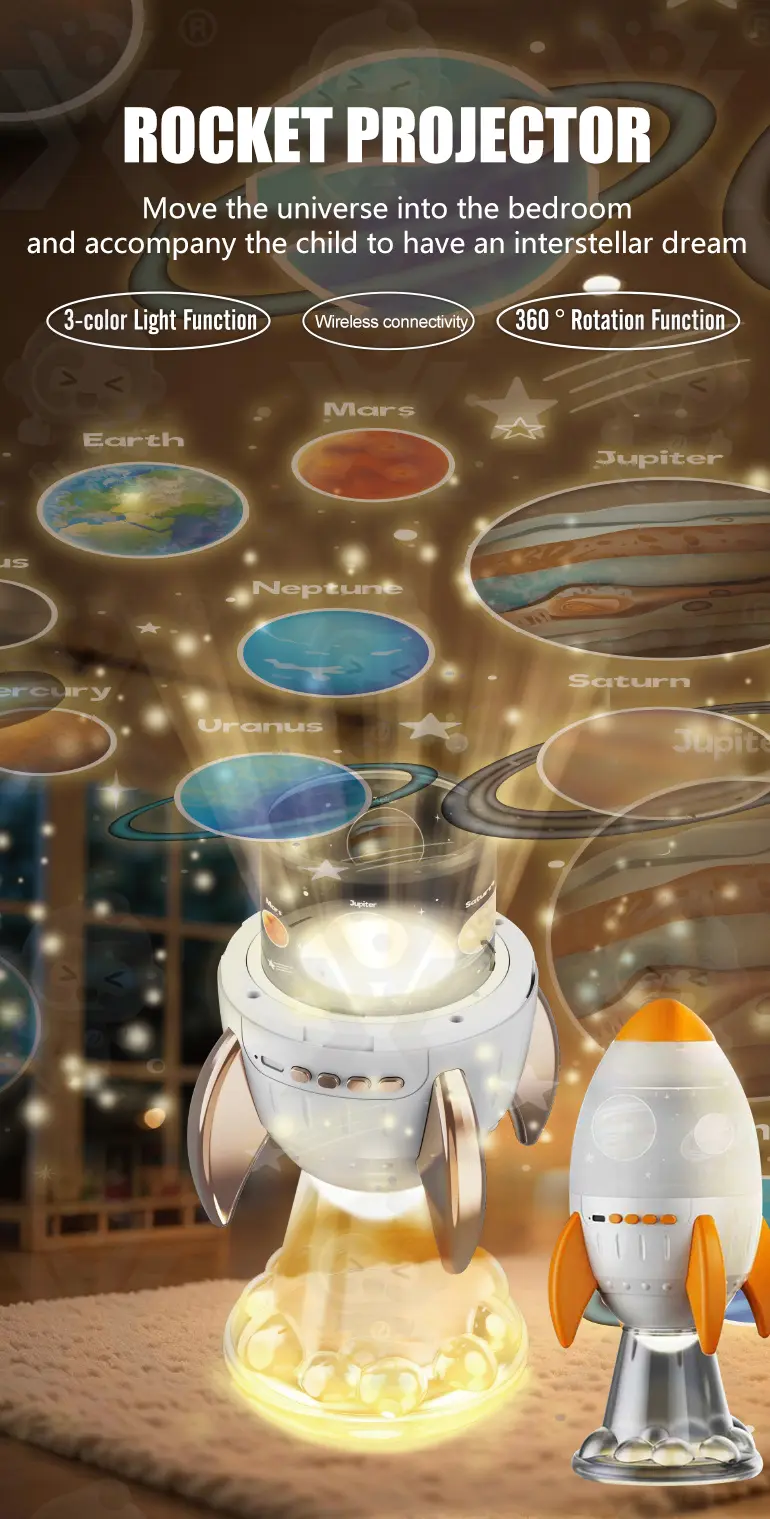 Star Projector Night Light, Space Rocket-Shaped Toy (TG5154530) — product detail panel 1