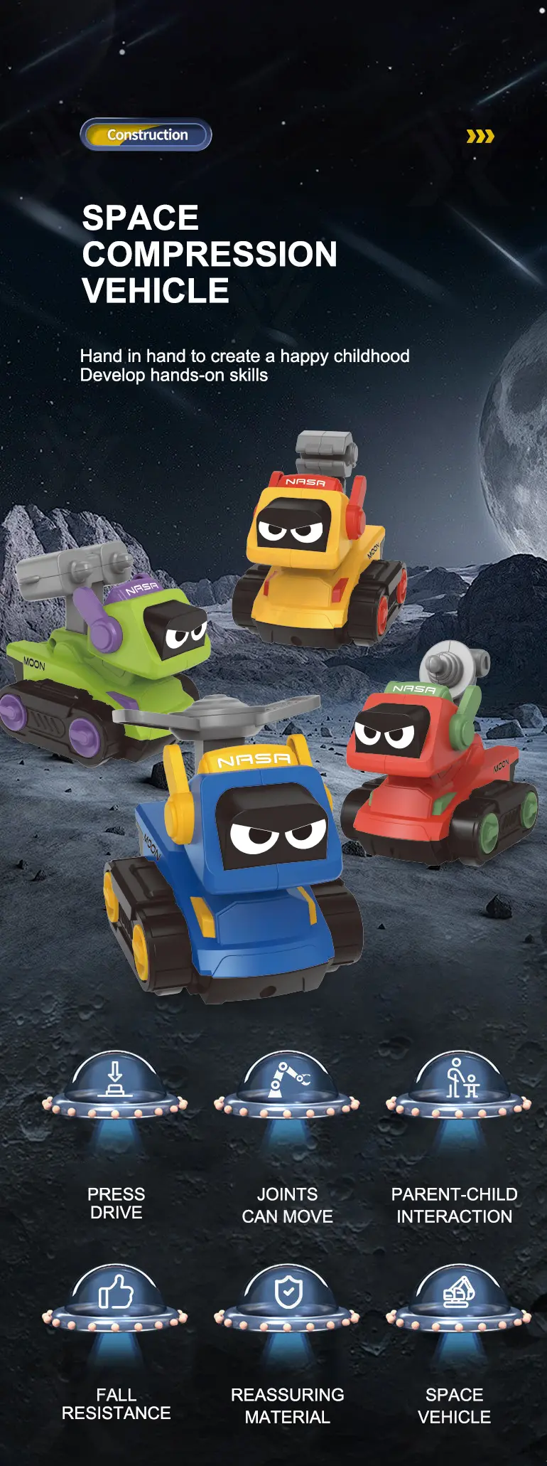 Press-and-Go Toy Car, Space Engineering Themed (TG4320470) — product detail panel 1
