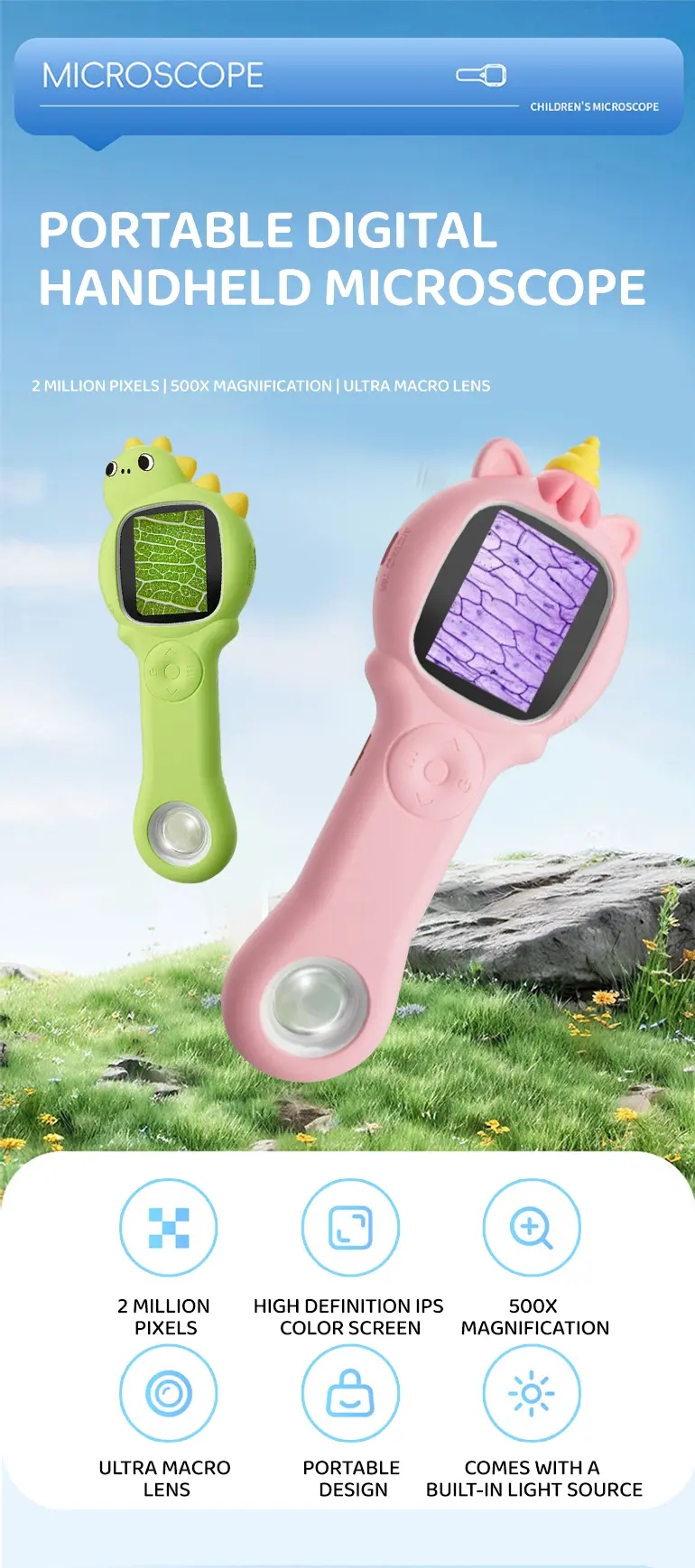 Digital Microscope Toy for Kids, Portable, Handled (TG4978688) — product detail panel 1