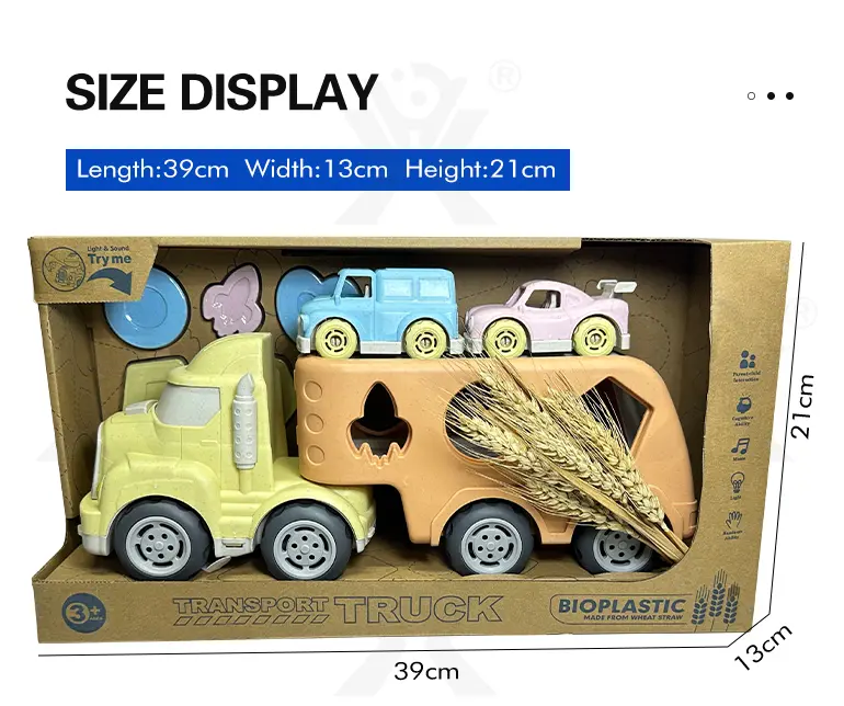 Wheat Straw Car Toy, Trailer Truck (TG4283247) — product detail panel 7
