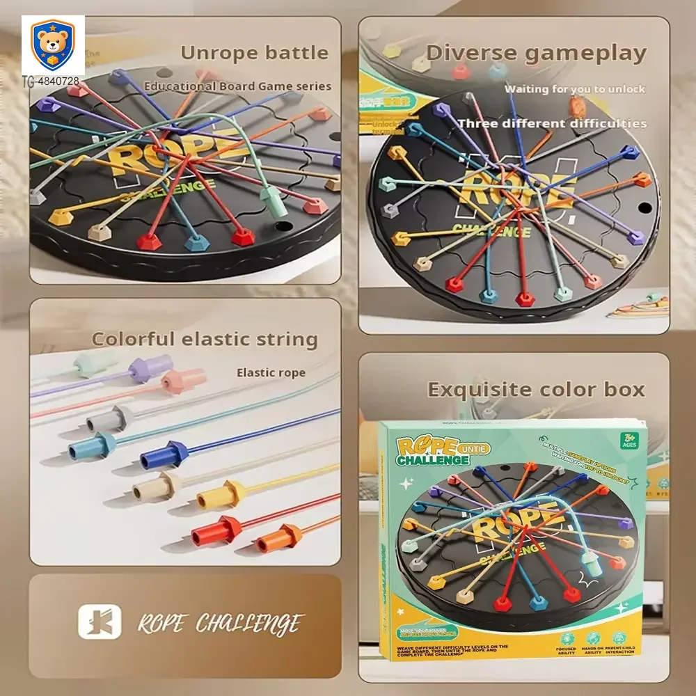 Rope Challenge Game Board, Logic Puzzle Board Game — product view 5