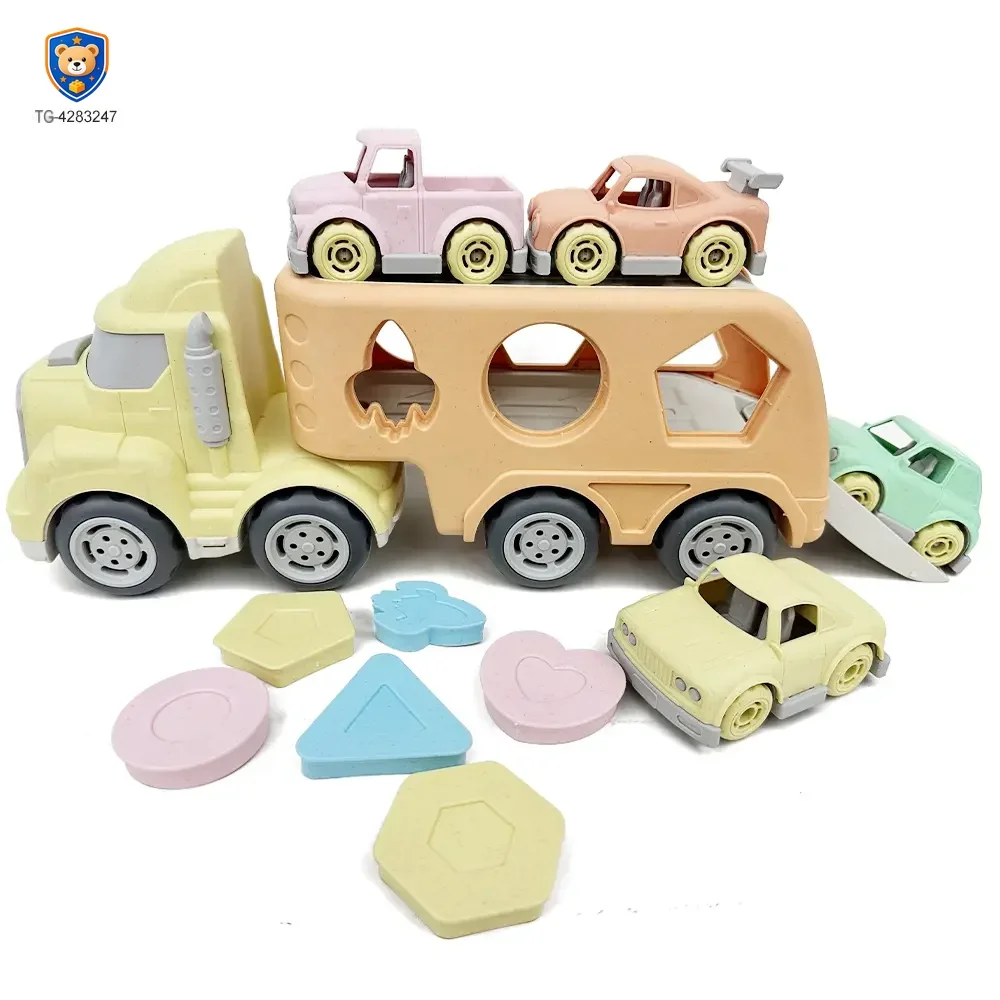 Wheat Straw Car Toy, Trailer Truck — product view 1