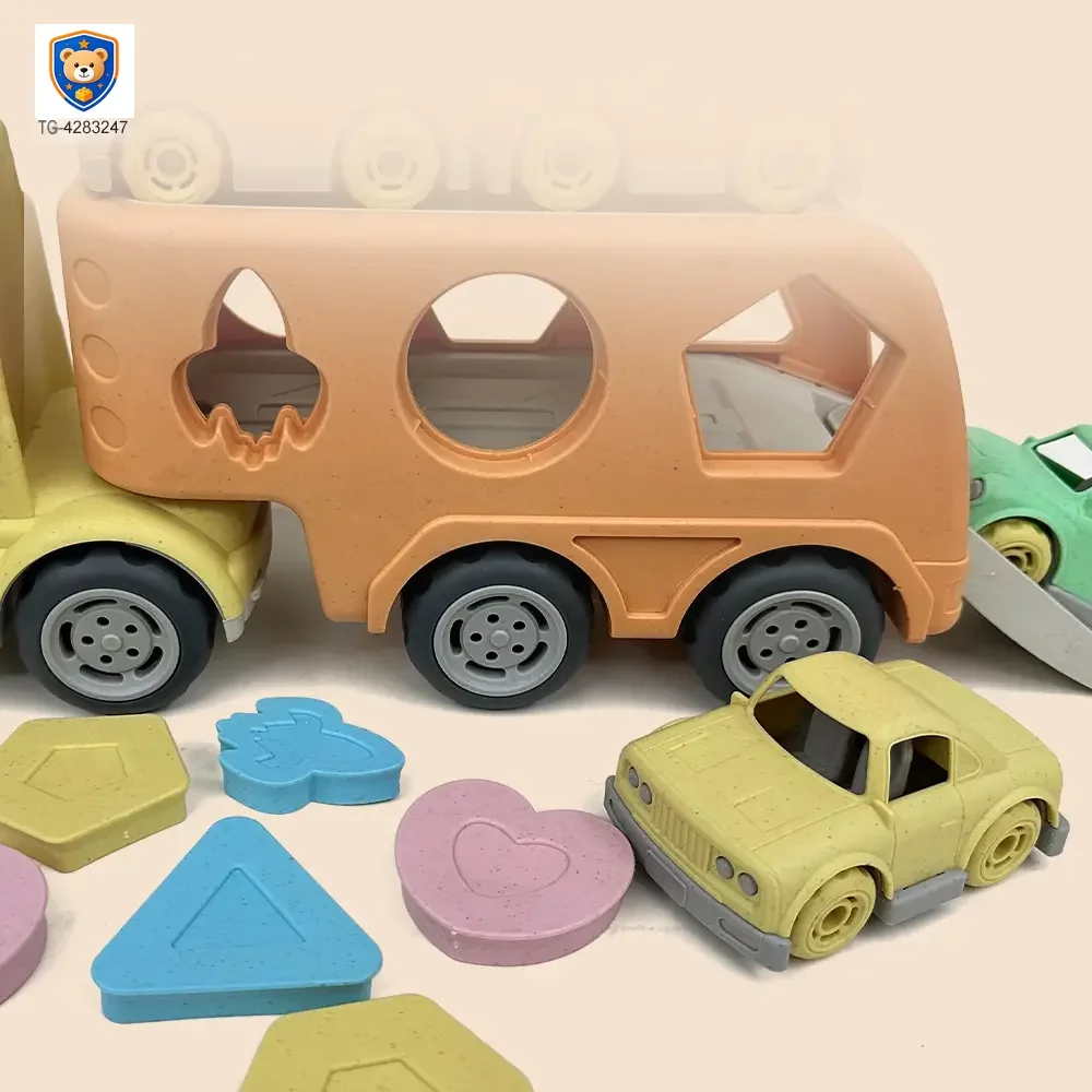 Wheat Straw Car Toy, Trailer Truck — product view 3