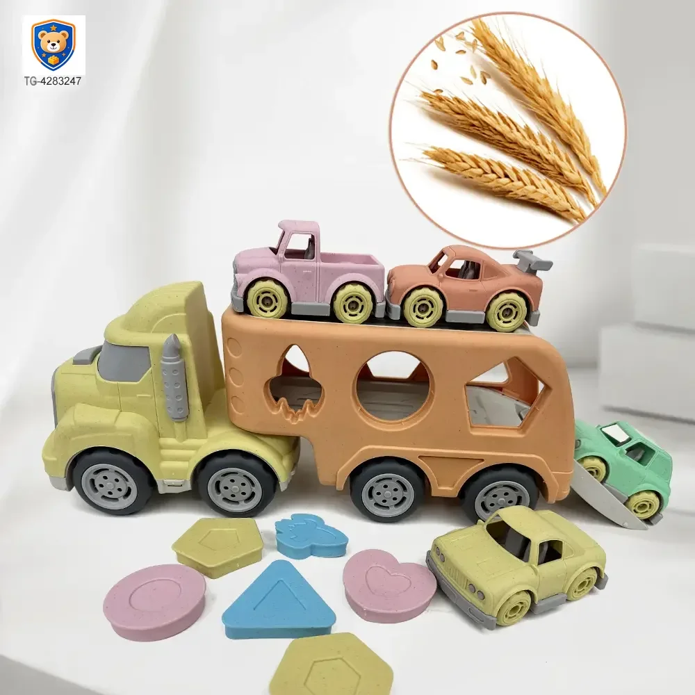 Wheat Straw Car Toy, Trailer Truck — product view 4