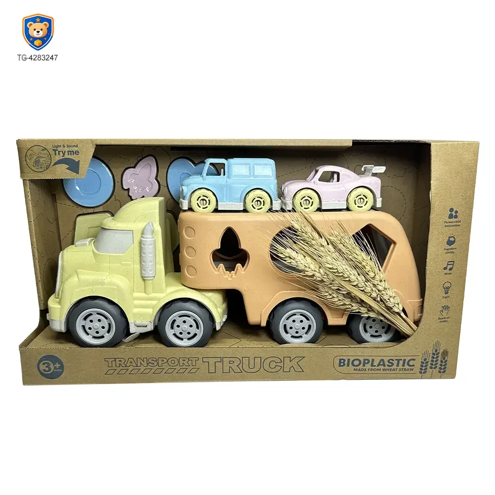Wheat Straw Car Toy, Trailer Truck — product view 6