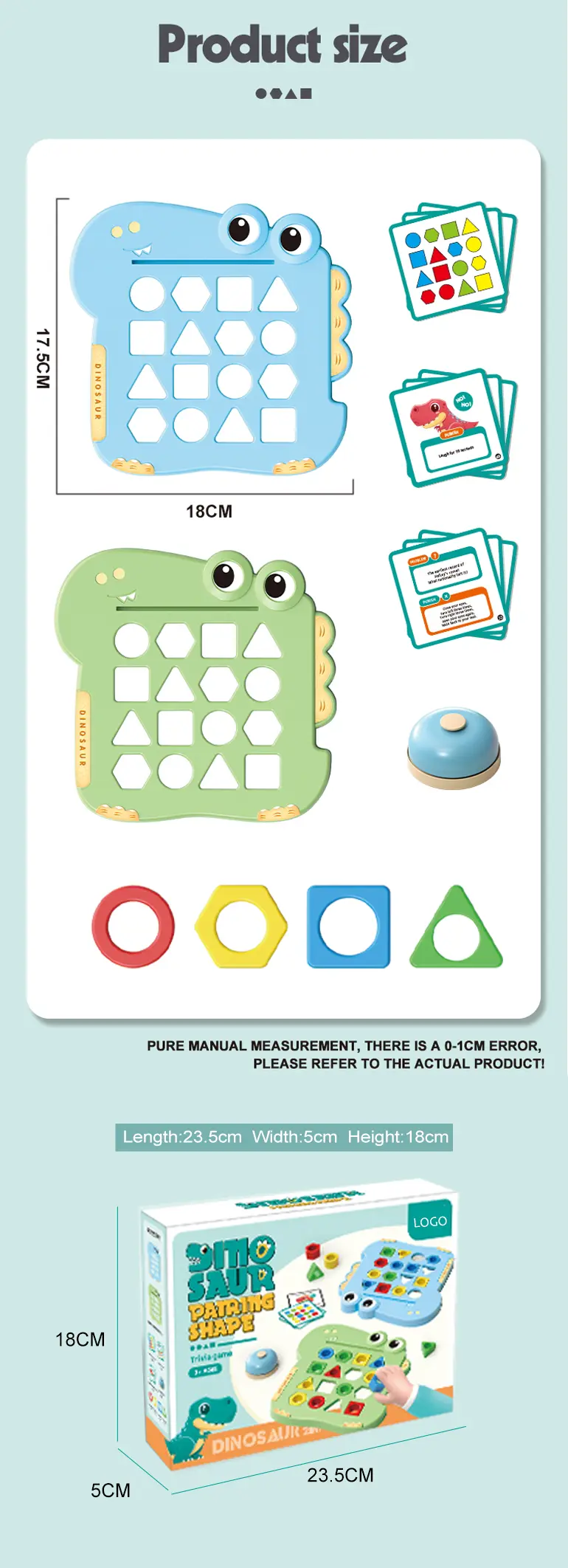 Shape Pairing Puzzle Toy, Dinosaur Outlook (TG4232591) — product detail panel 11