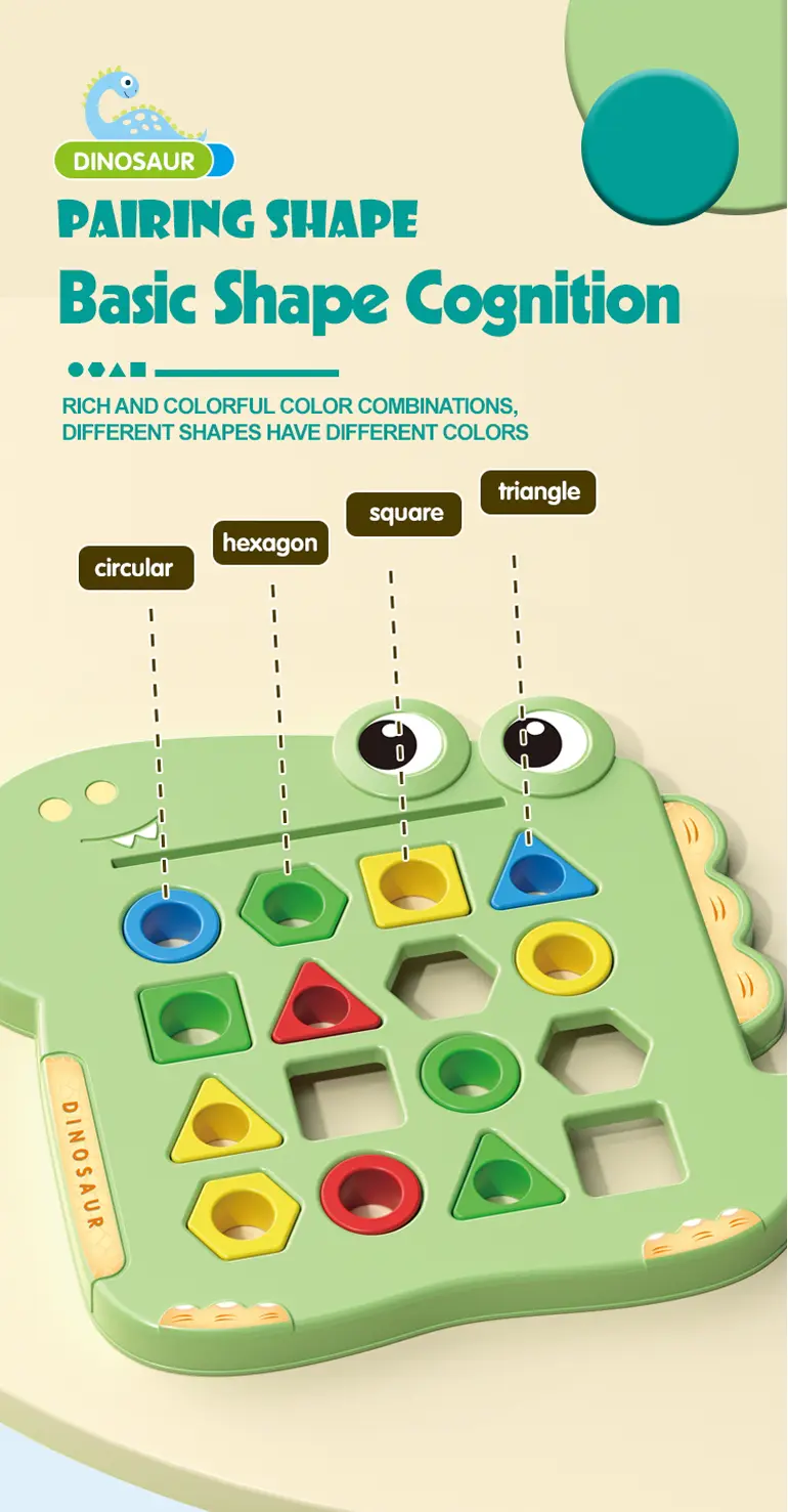 Shape Pairing Puzzle Toy, Dinosaur Outlook (TG4232591) — product detail panel 2