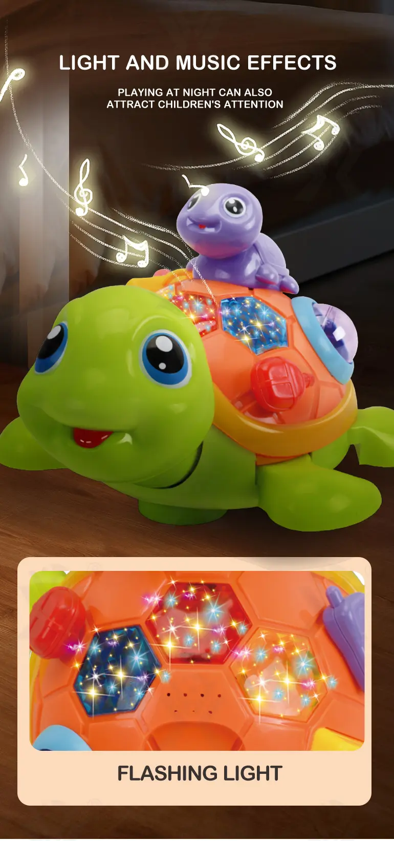 Electric Turtle Toy with Musical Light -China Toy Factory (TG1037039) — product detail panel 3
