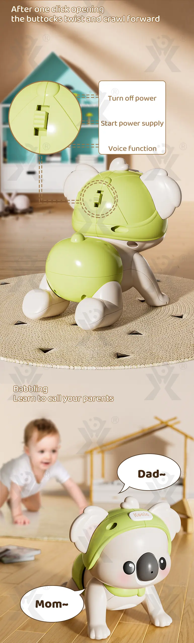 Electric Koala Crawling Toy For Baby Early Learning (TG437759202) — product detail panel 3