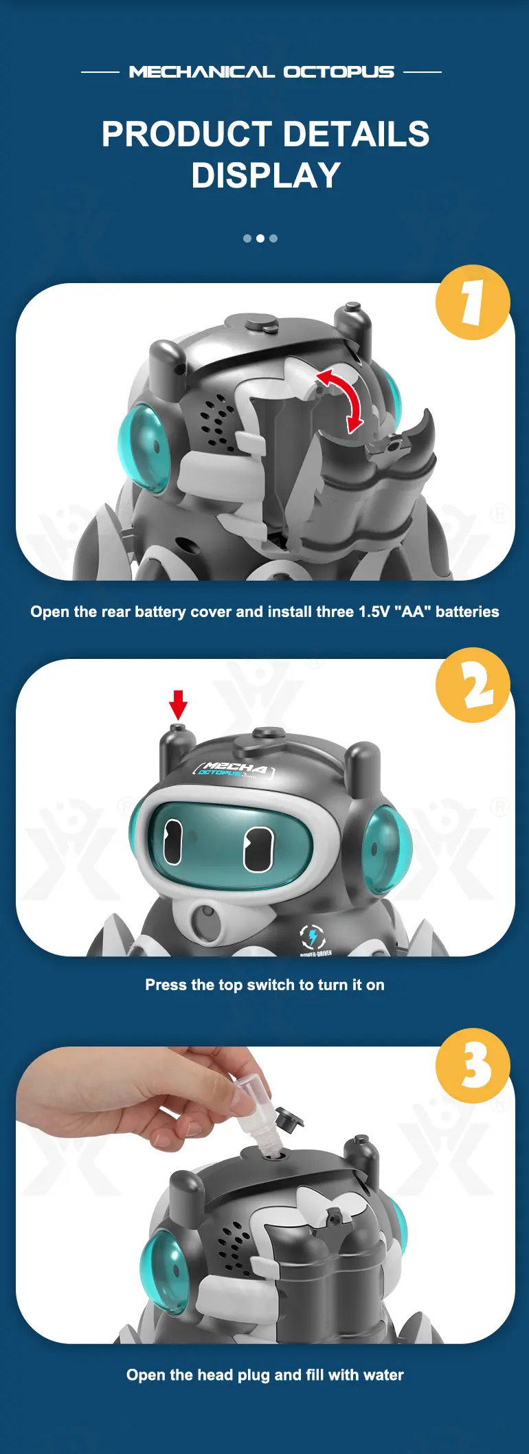 Kids Electric Mechanical Octopus Toy (TG4387778) — product detail panel 8
