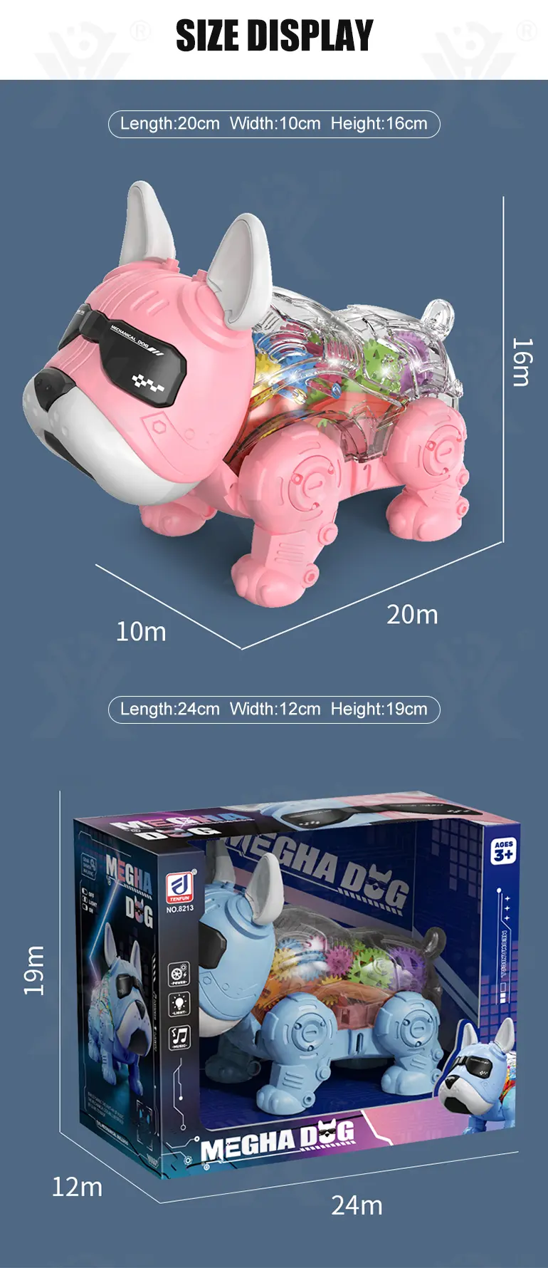 Walking Robot Dog Toy, Transparent Gear Rear (TG4141679) — product detail panel 10