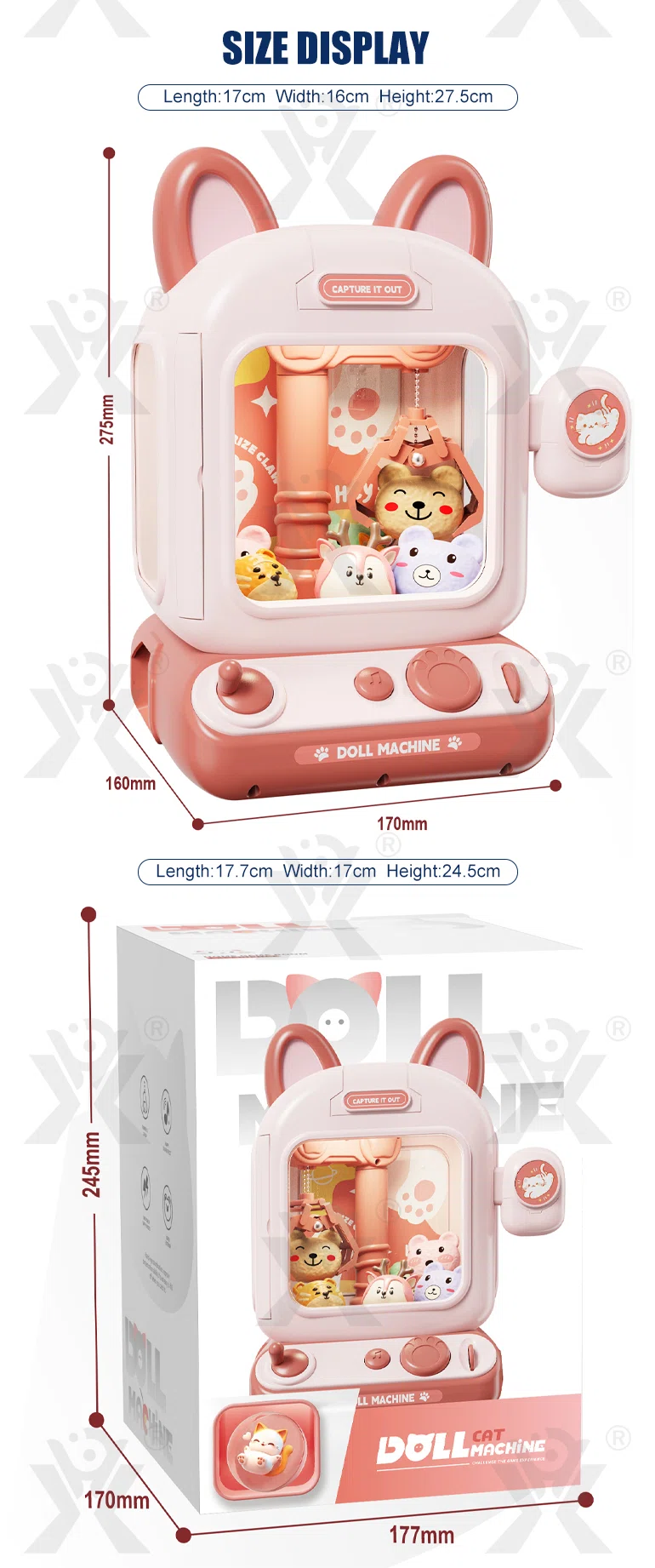 Kitten Doll Machine Toy For Kids, Mini Claw Machine Wholesale (TG5082913) — product detail panel 6