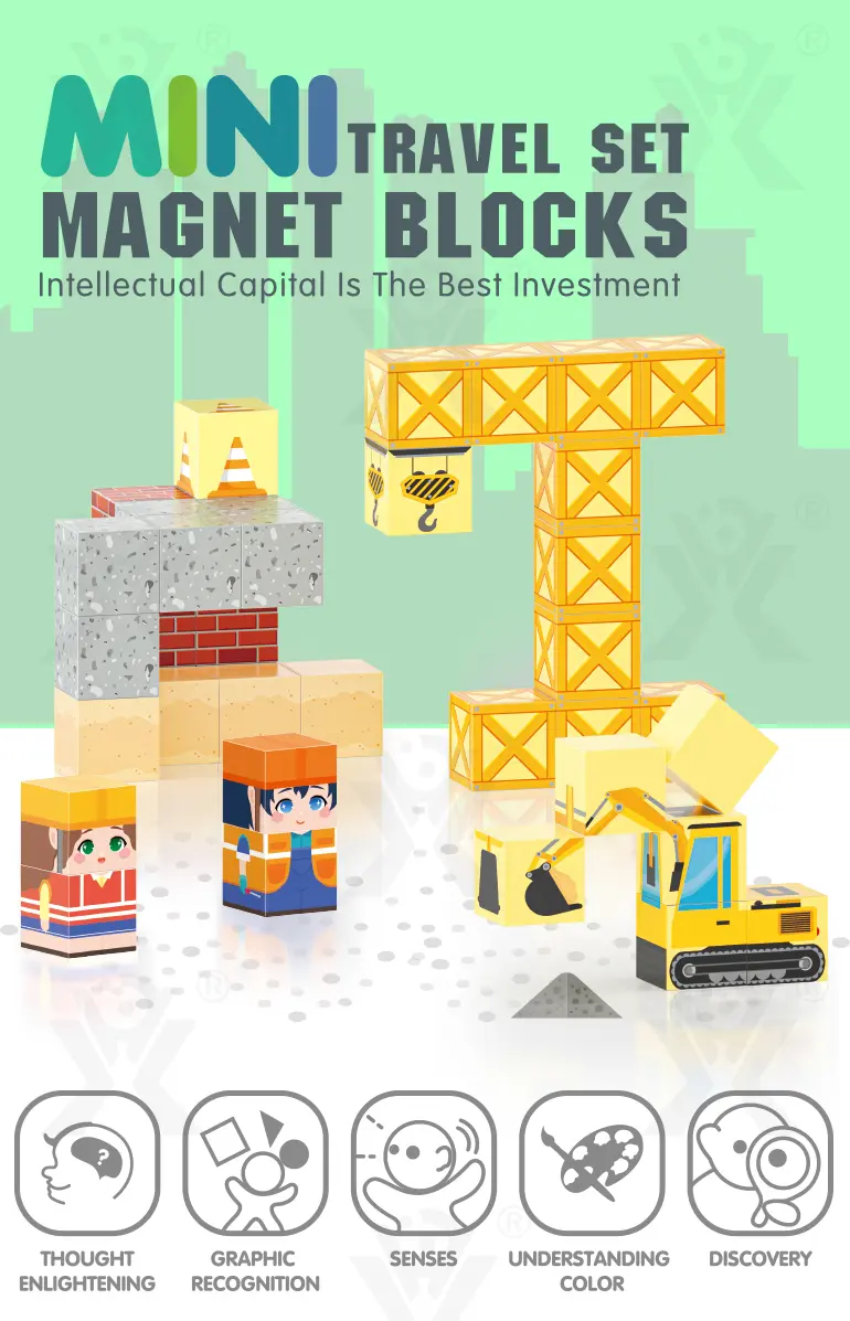 Travel Magnetic Blocks Toys, Portable Mini Size (TG5060586) — product detail panel 1