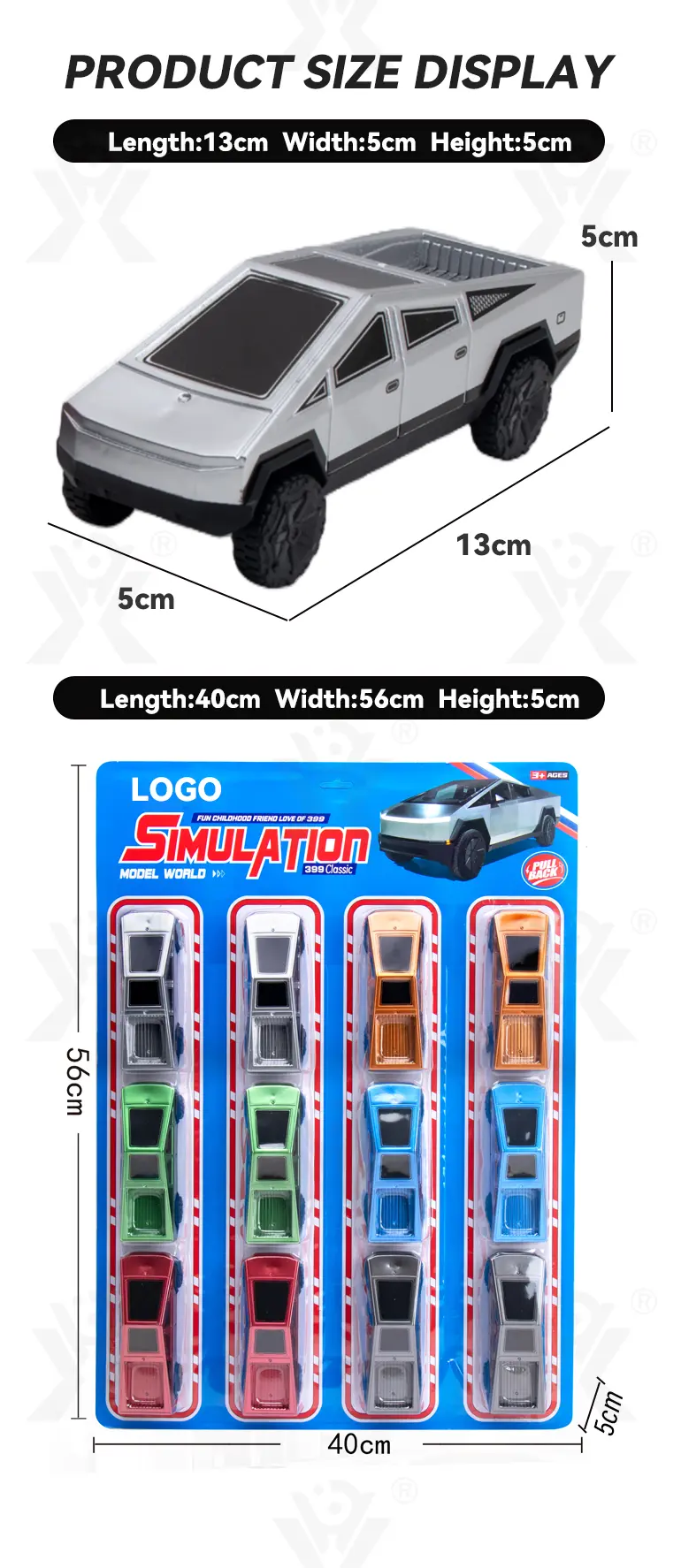 Cyber Truck Pull-Back Toy Car Set (TG5157484) — product detail panel 7