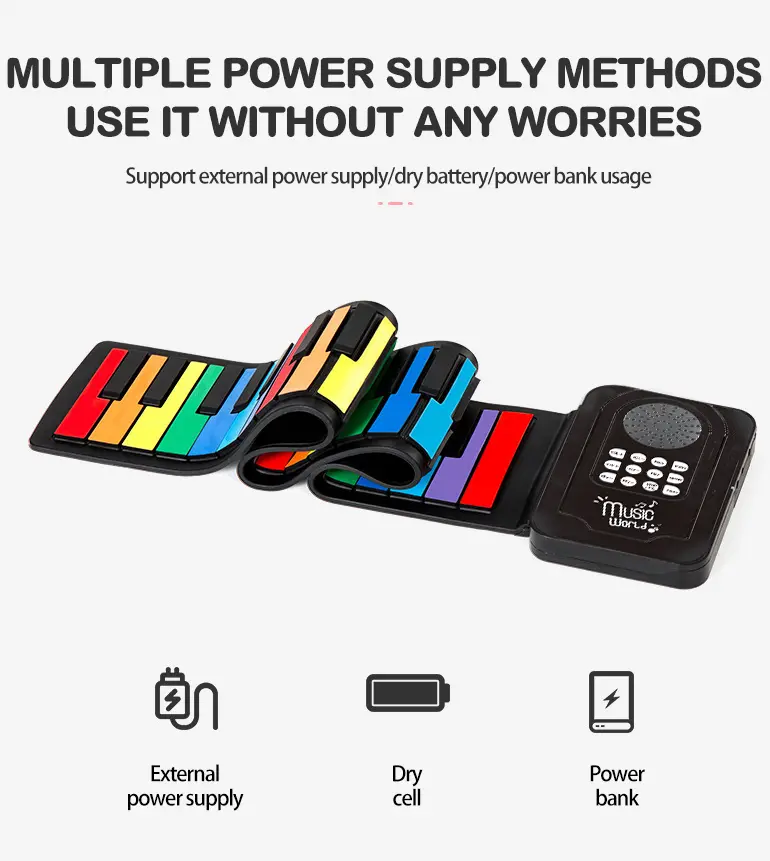 Digital Roll-Up Silicone Piano Keyboard (TG4480810) — product detail panel 7