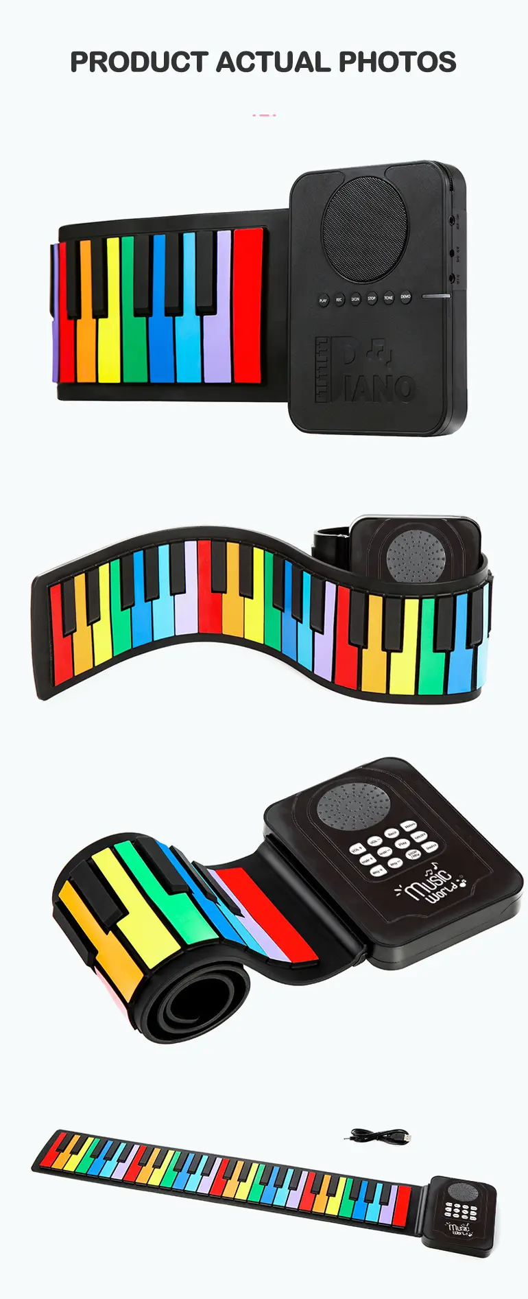 Digital Roll-Up Silicone Piano Keyboard (TG4480810) — product detail panel 8