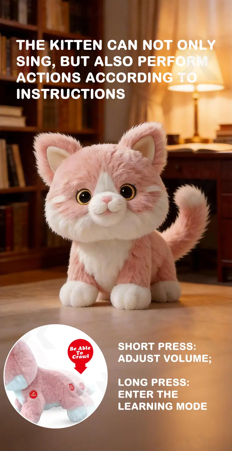 Interactive Plush Cat, Voice Commands Cute Cats (TG5165069) — product detail panel 3