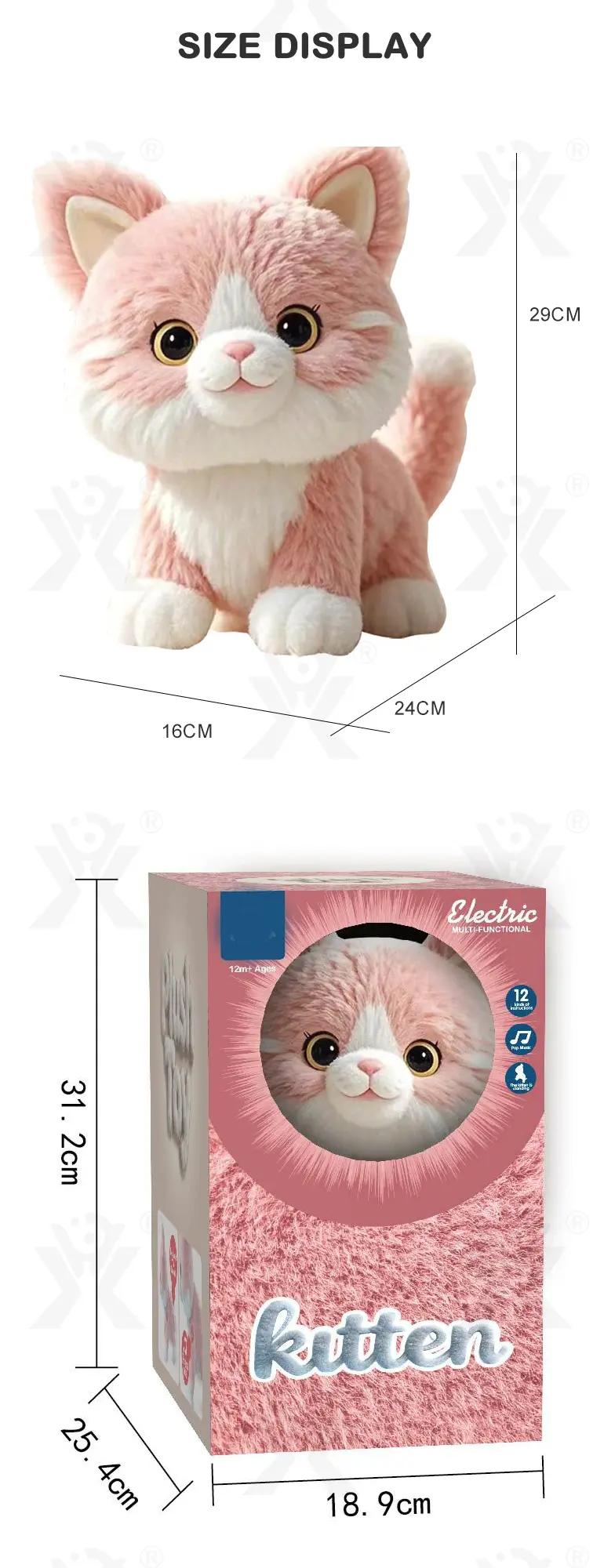 Interactive Plush Cat, Voice Commands Cute Cats (TG5165069) — product detail panel 7