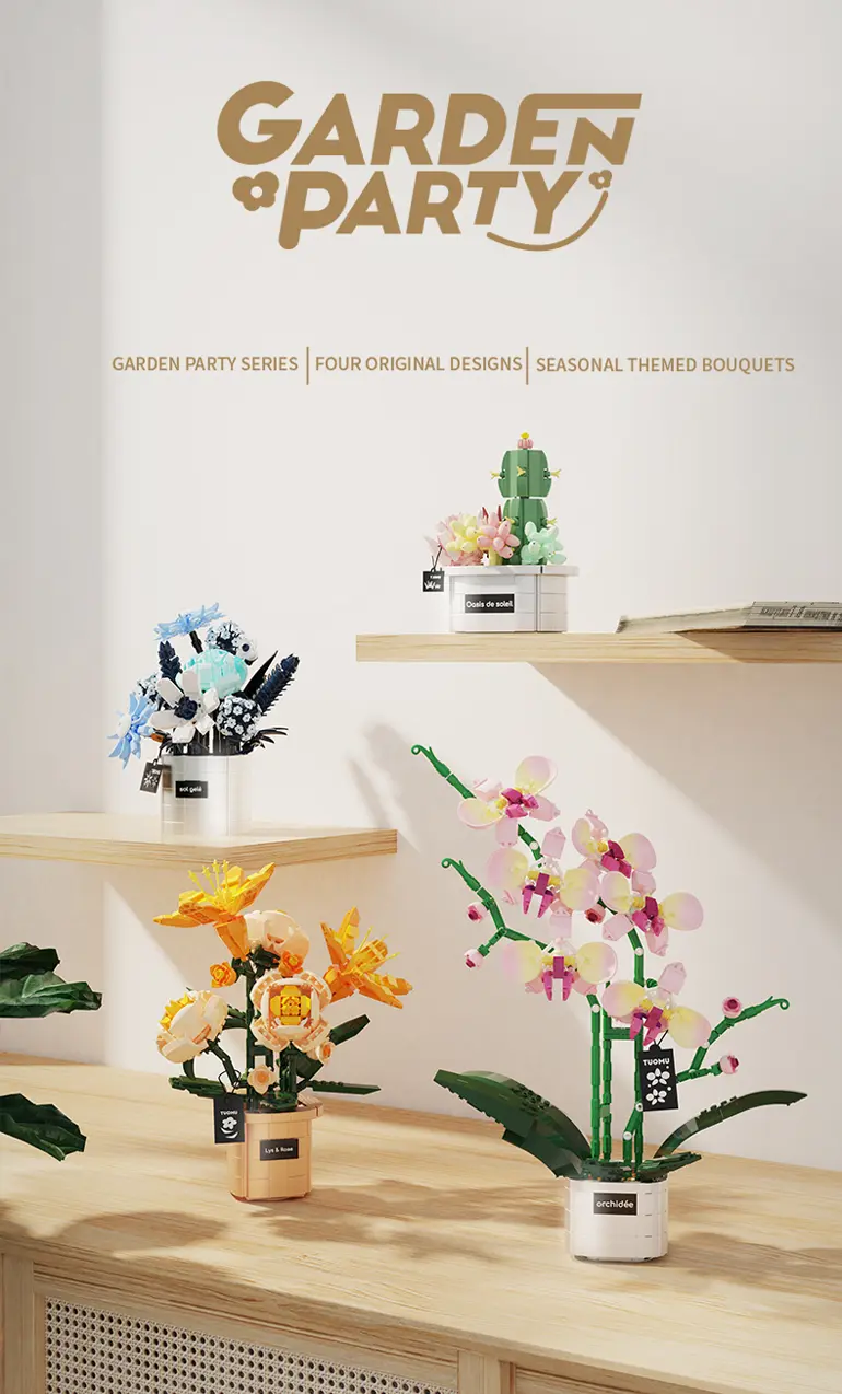 Flower Building Blocks Toy, Decor Use and Fun (TG4307317) — product detail panel 1