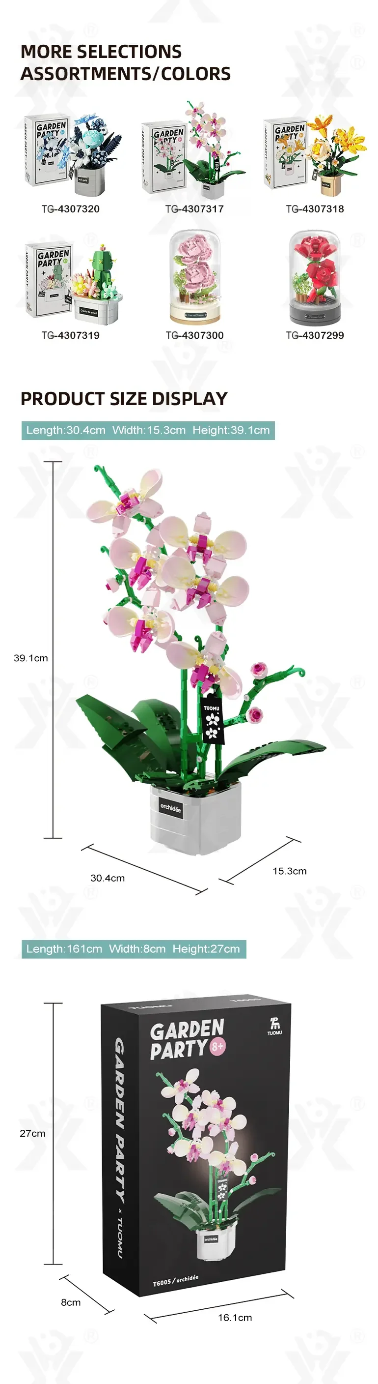 Flower Building Blocks Toy, Decor Use and Fun (TG4307317) — product detail panel 14